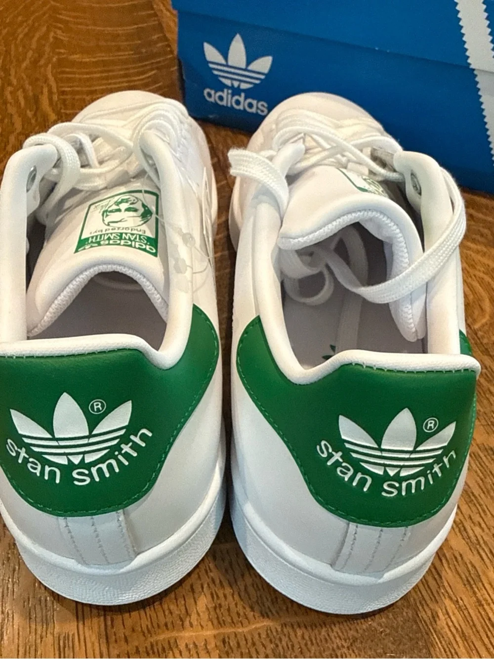 adidas White and Green Leather Men's Sneakers